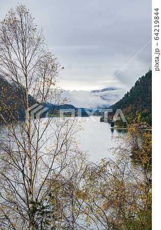 Mountain alpine autumn lake Achensee, Alps, Tirol, Austria. 64219844