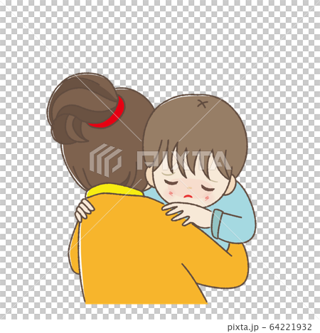 母と子供 抱っこ 不機嫌 64221932