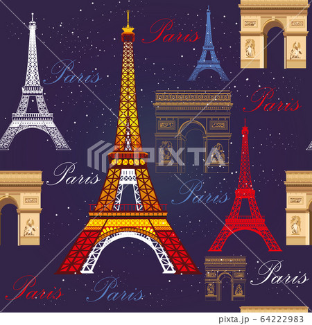 Seamless pattern with Eiffel tower and Triumphal Seamless pattern with Eiffel tower and Triumphal 64222983