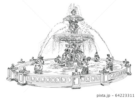 Fountain at Place de la Concord in Paris hand 64223311