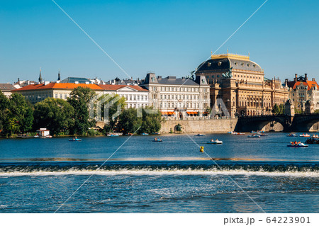 National Theatre and Vltava river in Prague, Czech Republic National Theatre and Vltava river in Prague, Czech Republic 64223901