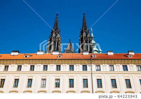Prague castle and St. Vitus Cathedral in Czech Republic Prague castle and St. Vitus Cathedral in Czech Republic 64223943