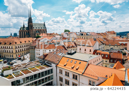 St. Peter and Paul's Cathedral and cityscape from Old Town Hall tower in Brno, Czech Republic 64224435