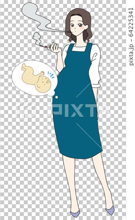 Pregnant woman smoking 64225341