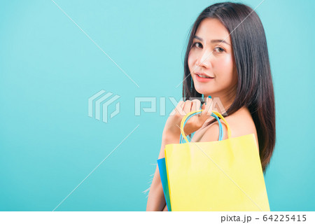 Portrait asian beautiful woman happy smiling her 64225415