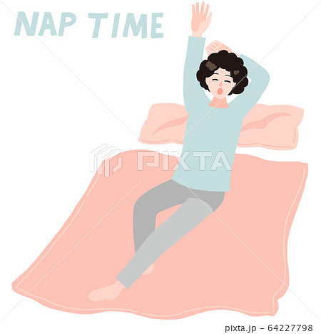 昼寝をする女性のイラスト素材