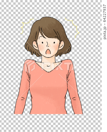 女性 表情 驚き のイラスト素材