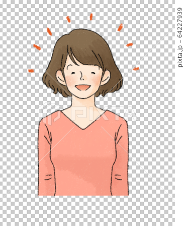 女性 表情 笑い顔 のイラスト素材