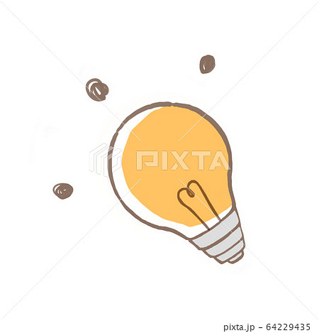 ひらめき 電球 アイコン イラスト 単体のイラスト素材