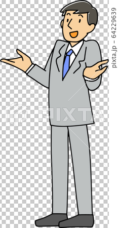 Male employee standing Male employee standing 64229639
