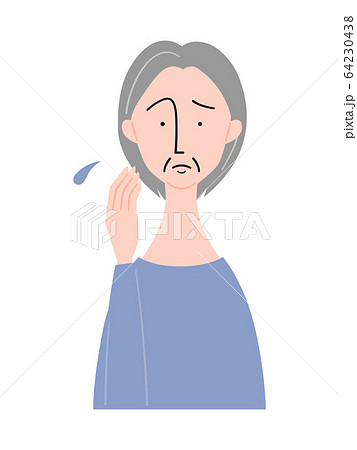 憂鬱な表情の年配女性/上半身 憂鬱な表情の年配女性/上半身 64230438