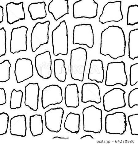 Bricks handdrawn seamless black and white pattern. Vector illustration. 64230930