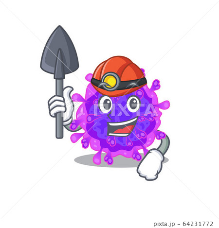Cool miner worker of alpha coronavirus cartoon character design Cool miner worker of alpha coronavirus cartoon character design 64231772