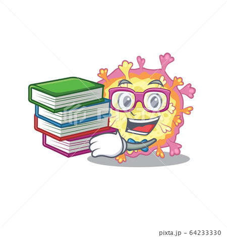 A diligent student in coronaviridae virus mascot design with book A diligent student in coronaviridae virus mascot design with book 64233330