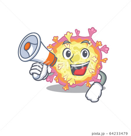 An Icon Of Coronaviridae Virus Holding A Megaphoneのイラスト素材