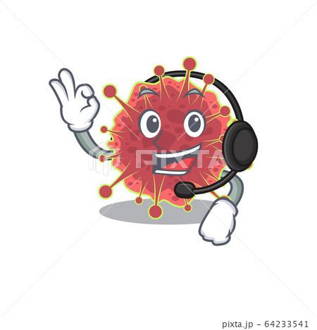 A gorgeous coronaviridae mascot character concept wearing headphone A gorgeous coronaviridae mascot character concept wearing headphone 64233541