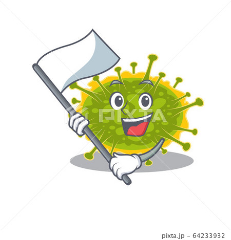 A nationalistic insthoviricetes mascot character design with flag 64233932