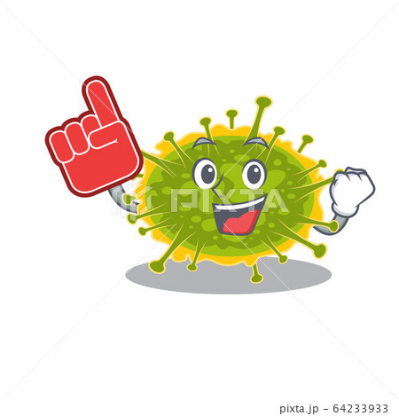 insthoviricetes presented in cartoon character design with Foam finger 64233933