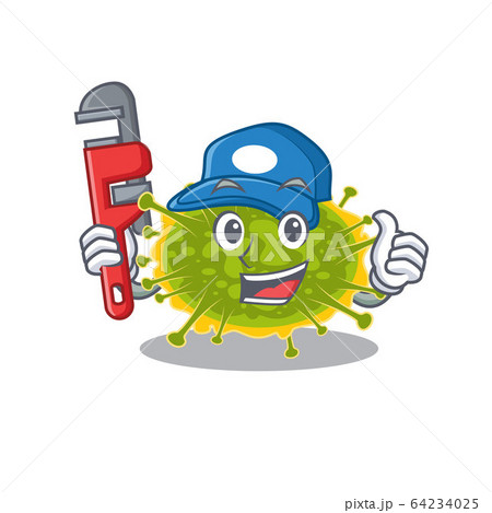 insthoviricetes Smart Plumber cartoon character design with tool 64234025