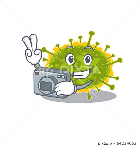 insthoviricetes mascot design as a professional photographer working with camera 64234063