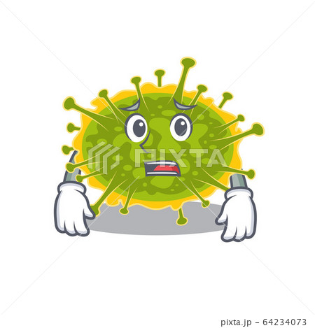 Cartoon design style of insthoviricetes showing worried face 64234073