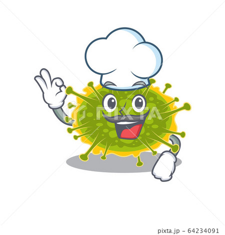 insthoviricetes chef cartoon design style wearing white hat 64234091