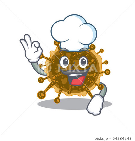 negarnaviricota chef cartoon design style wearing white hat 64234243