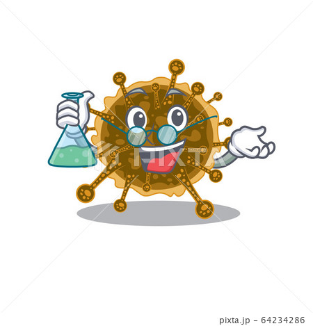 negarnaviricota smart Professor Cartoon design style working with glass tube 64234286