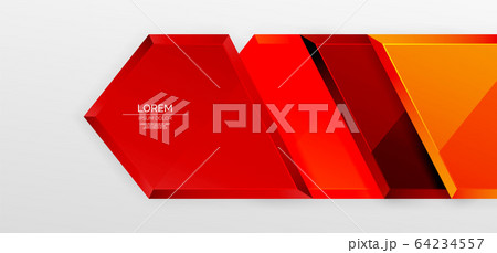 Metal glossy shiny geometric shapes with 3d effect composition. Techno futuristic vector abstract background For Wallpaper, Banner, Background, Card, Book Illustration, landing page 64234557