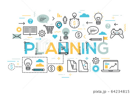 Daily scheduling, effective planning, task timing and management concept. 64234815