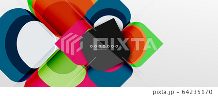 Abstract background - geometric cut paper design flower or square shape composition. Vector Illustration For Wallpaper, Banner, Background, Card, Book Illustration, landing page 64235170