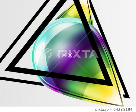 Abstract background - glossy glass bubbles, abstract sphere shapes. Vector Illustration For Wallpaper, Banner, Background, Card, Book Illustration, landing page 64235194