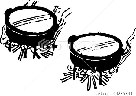 火にかけられた鍋２つのイラスト素材 64235341 Pixta