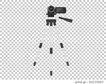 Illustration of video camera and tripod - Stock Illustration 