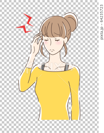頭痛に悩む女性 頭痛に悩む女性 64235723