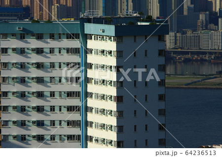 23 June 2008  Hong Kong apartment blocks at north 64236513