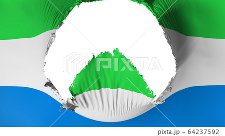 Big hole in Sierra Leone flag 64237592