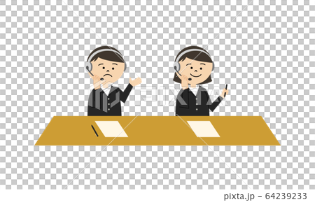 Call center operator man and woman 64239233