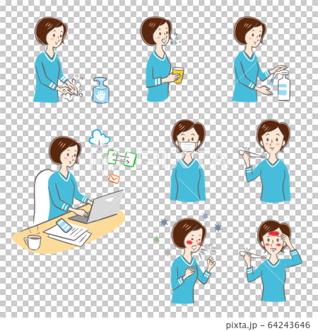 Virus infection prevention variation set illustration 64243646