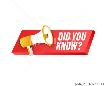 Megaphone label with did you know. Megaphone 64244311