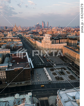Empty Moscow streets during the quarantine lockdown in April 2020 Empty Moscow streets during the quarantine lockdown in April 2020 64244679