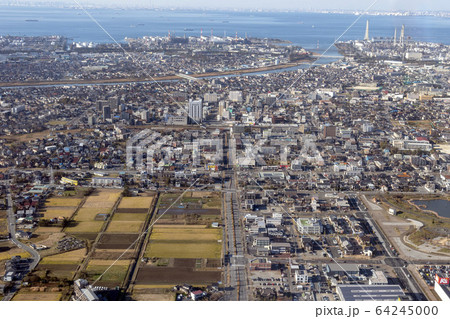 千葉県市原市の五井駅付近を空撮 64245000