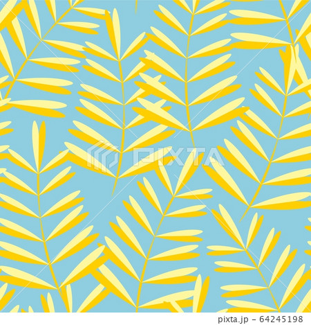 Vector tropical leaves pattern. Seamless botanic texture. Spring floral background summer herbs. Can be used for wallpaper, pattern, backdrop, surface textures 64245198