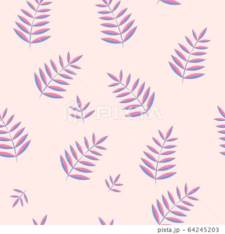 Vector tropical leaves pattern. Seamless botanic texture. Spring floral background summer herbs. Can be used for wallpaper, pattern, backdrop, surface textures Vector tropical leaves pattern. Seamless botanic texture. Spring floral background summer herbs. Can be used for wallpaper, pattern, backdrop, surface textures 64245203