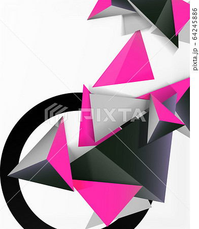 Abstract background, mosaic 3d triangles composition, low poly style design. Vector Illustration For Wallpaper, Banner, Background, Card, Book Illustration, landing page 64245886