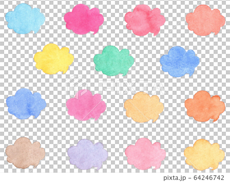 [Watercolor material] speech bubble 64246742