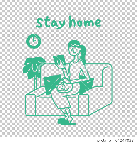 Stay home うちで過ごそう 64247838