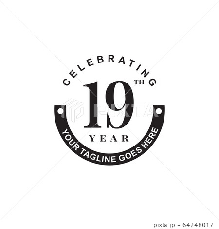 19th year anniversary logo design vector template 19th year anniversary logo design vector template 64248017