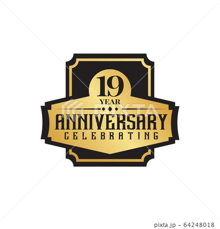 19th year anniversary logo design vector template 64248018