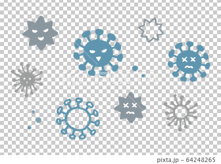 Virus illustration (corona, pollen, etc.) 64248265